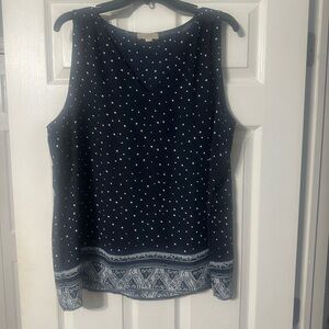 Loft Outlet Polka Dot/Medallion Sleeveless Blouse
